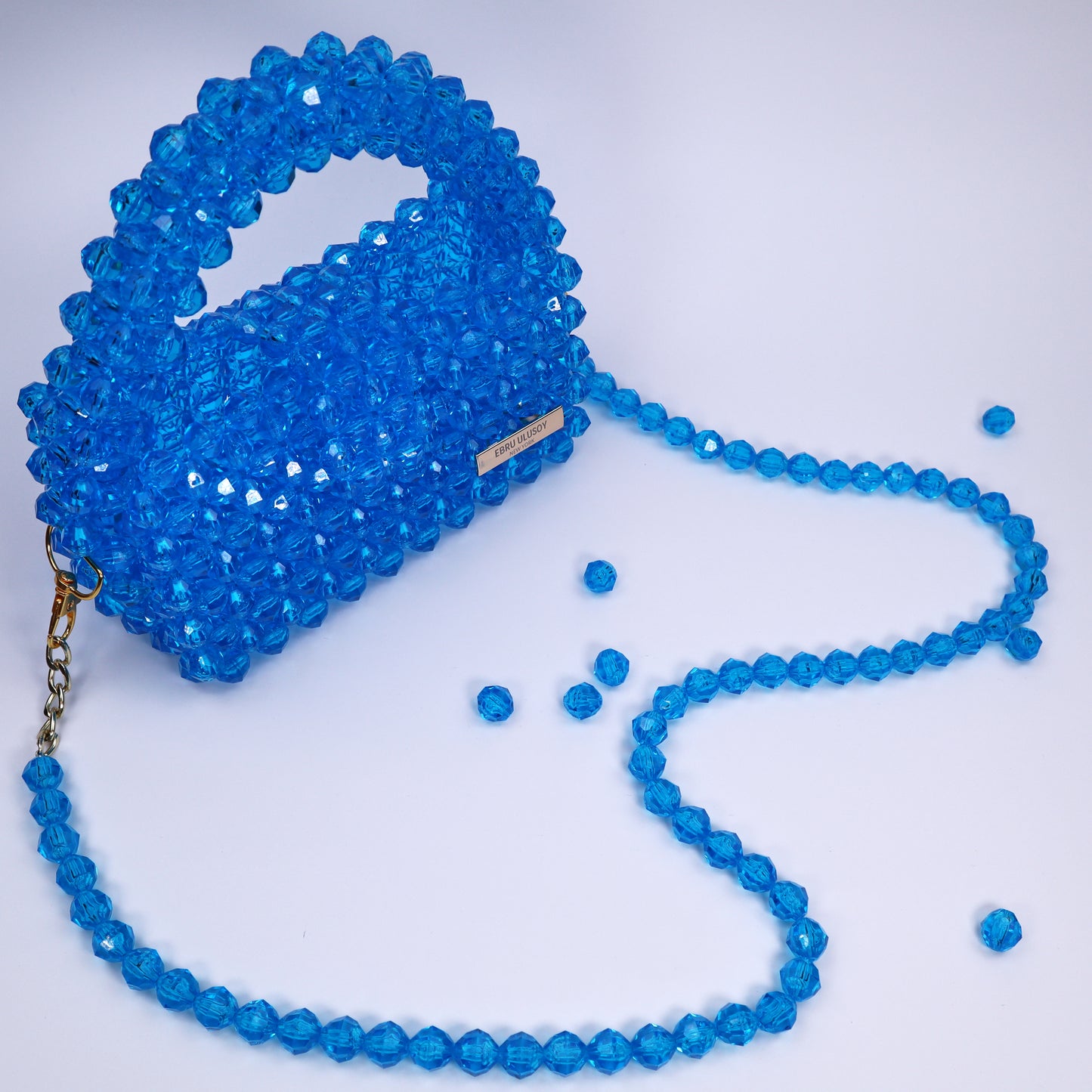 Blue Bead Bag