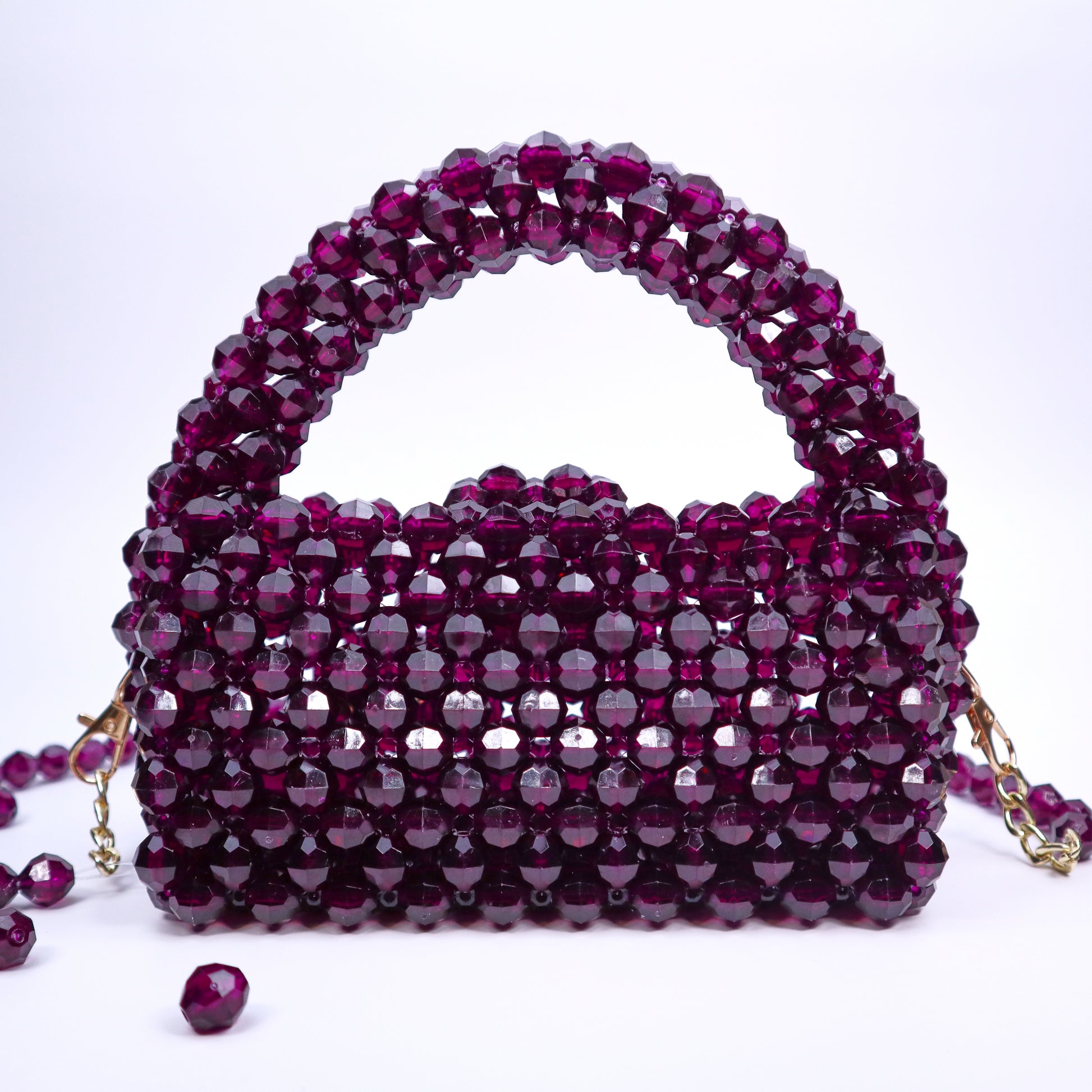 Beaded Purple Handbag. -  UK