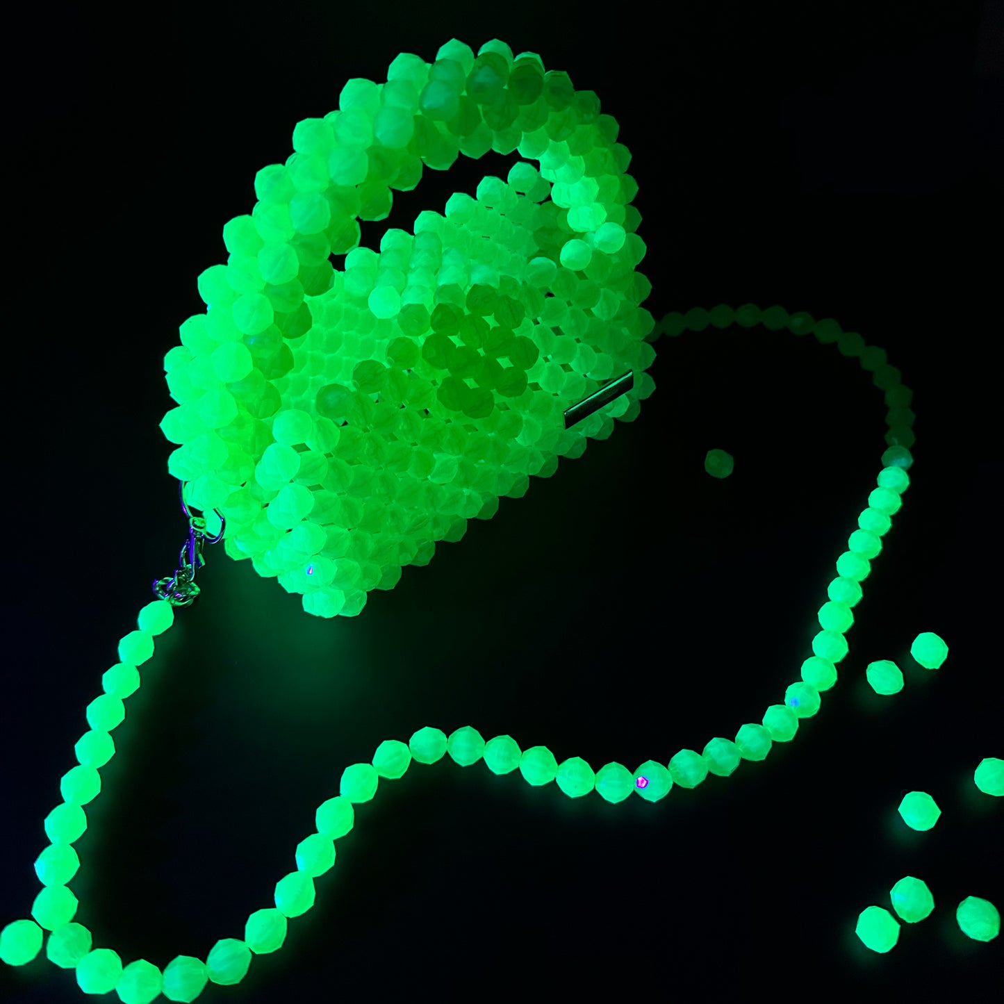 Glowing Green Bead Bag